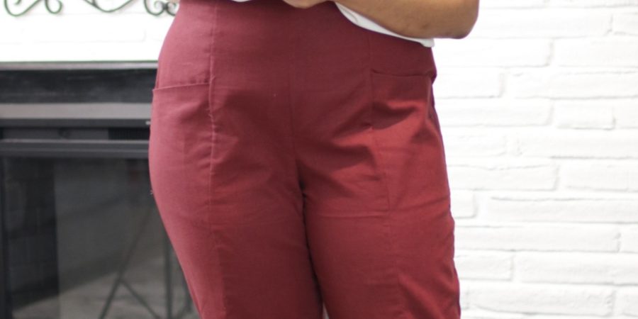 Pietra Pants in brick red linen